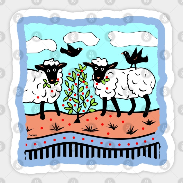 Funny Sheep Sticker by Designs by Connie